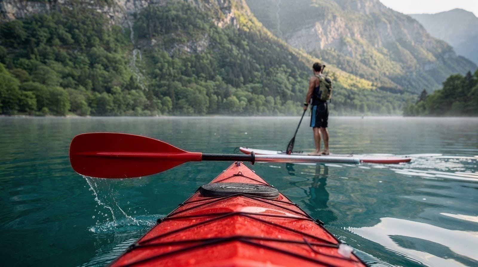 Kayak e paddleboard sul lago di Brienz